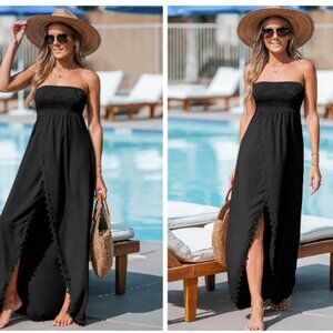 NWT Cupshe Elegant Black Strapless Maxi dress